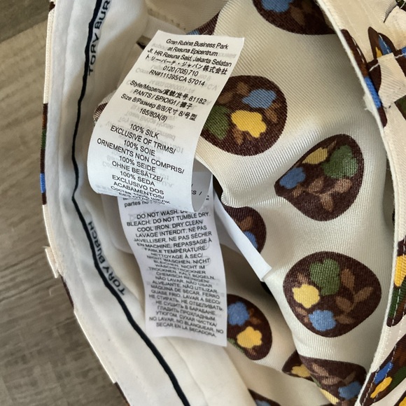 Tory Burch 100% Silk Wide Leg Pant Size 8 - Picture 7 of 8